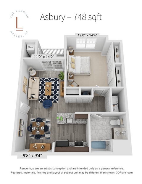 1 bed 1 bath B at The Landing Apartments, NJ, 07730